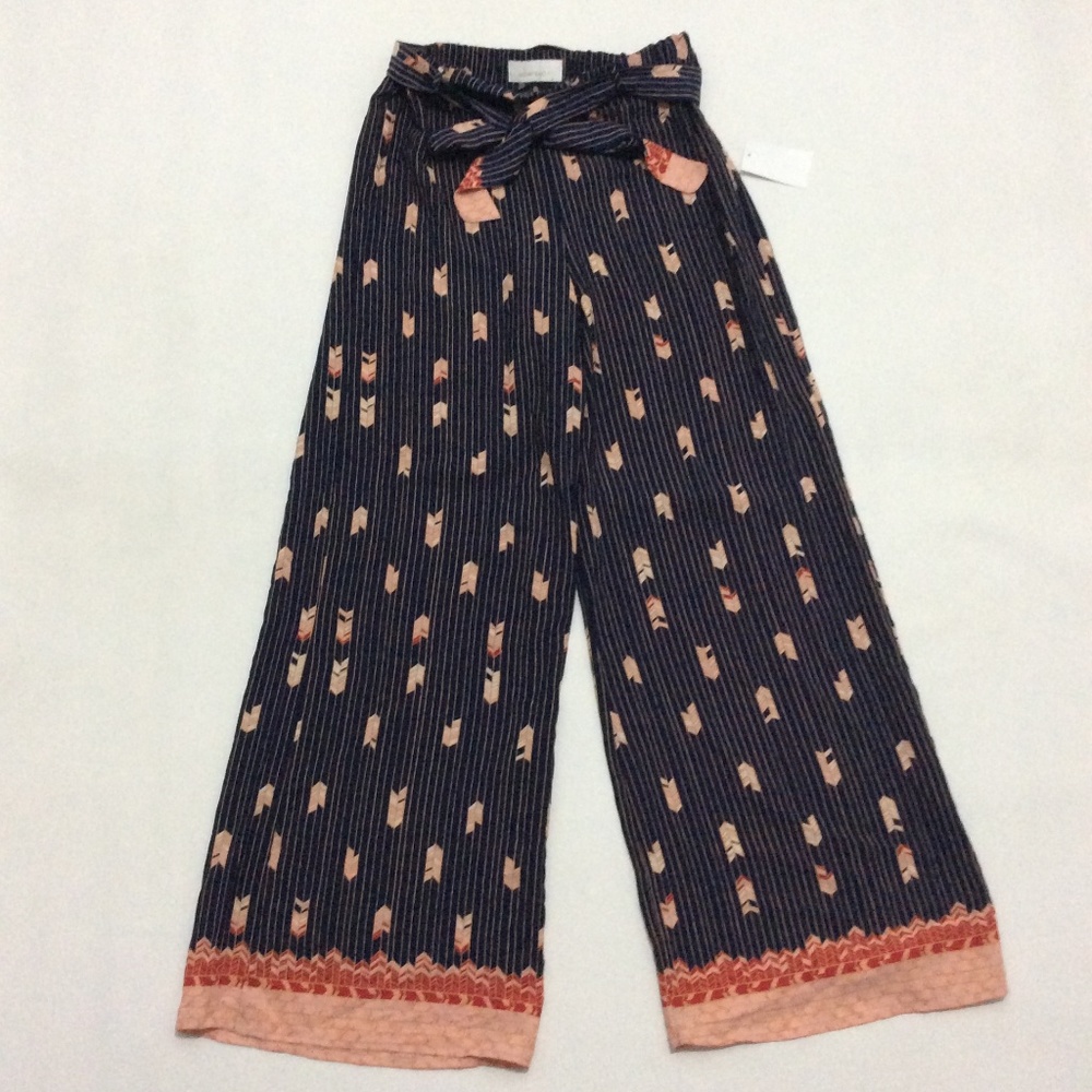 OOBERSWANK Border Print Wide Leg Pants